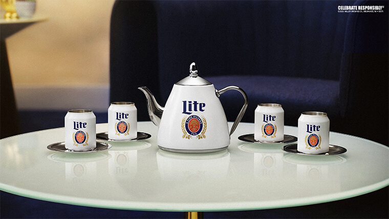 miller lite tea set
